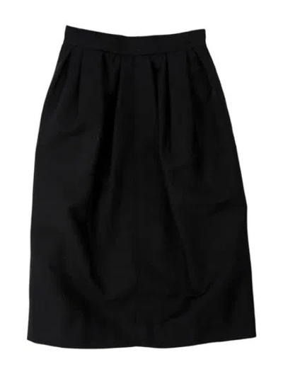 Pre-owned Yves Saint Laurent Rive Gauche Wool Mini Skirt In Black