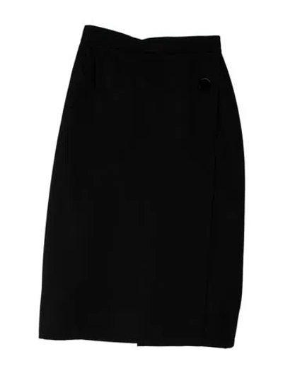 Pre-owned Yves Saint Laurent Rive Gauche Wool Mini Skirt In Black