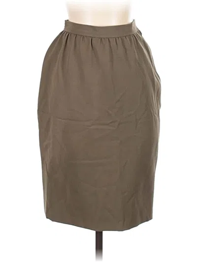 Pre-owned Yves Saint Laurent Rive Gauche Wool Skirt In Tan