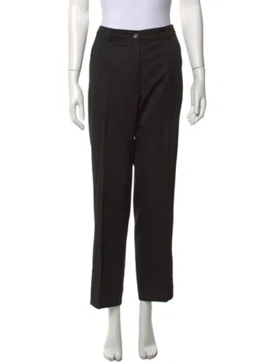 Pre-owned Yves Saint Laurent Rive Gauche Wool Straight Leg Pants In Black