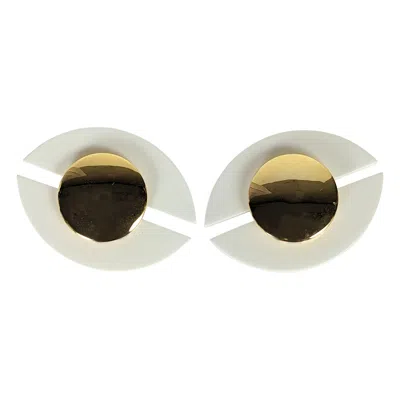 Pre-owned Yves Saint Laurent Rive Gauche Yves Saint Laurent 1970s Bakelite Earclips In Multi
