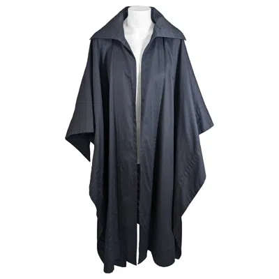Pre-owned Yves Saint Laurent Rive Gauche Yves Saint Laurent Early Rive Gauche Cotton Twill Cape In Black