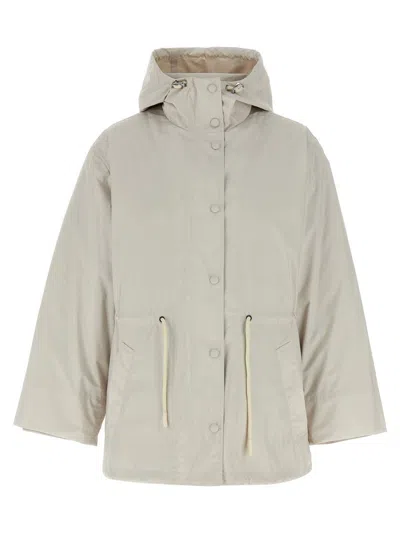 Yves Salomon Cropped Performance Fabric Parka In Beige