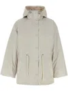 Yves Salomon Cropped Performance Fabric Parka In Neutrals