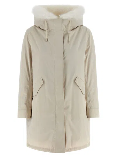 Yves Salomon 2-in-1 Parka Puffer Jackets White In Neutral