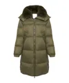 Yves Salomon 7 8 Down Jacket Fox Fur Collar In Gray