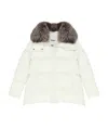 Yves Salomon A-shaped Waterproof Down Jacket In White