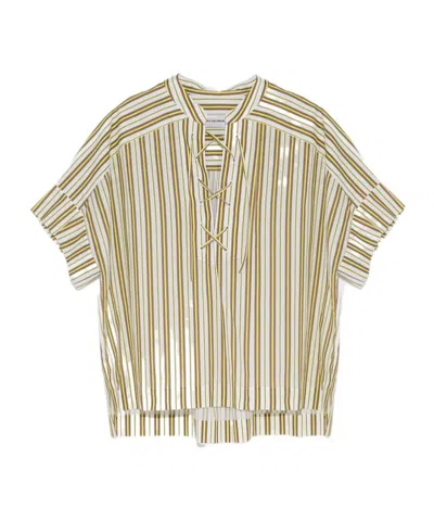 Yves Salomon A Short Sleeved Shirt In Multicolor