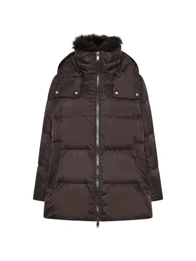 Yves Salomon A-line Hooded Puffer Jacket In Orange