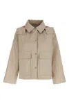 Yves Salomon Light Beige Down Jacket With Hood