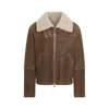 Yves Salomon Shearling Bomber Jacket In Brown