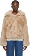 Yves Salomon Beige Buttoned Jacket In A2156 Madeleine
