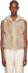 Yves Salomon Shearling Gilet In A2048 Ficelle
