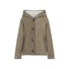 Yves Salomon Beige Suede Lamb Jacket With Shearling Lining In Brown