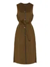 Yves Salomon Belted Button-fastening Gilet In Green