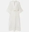 YVES SALOMON BELTED COTTON-BLEND MAXI DRESS