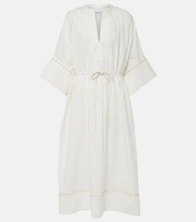 YVES SALOMON BELTED COTTON-BLEND MAXI DRESS