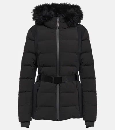 Yves Salomon Belted Ski Jacket In Noir