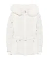 Yves Salomon Belted Ski Jacket In White
