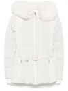 Yves Salomon Belted Ski Jacket In White