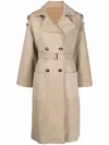 Yves Salomon Belted-waist Trench Coat In Neutrals