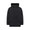 Yves Salomon Padded Black Down Jacket With High Collar And Concealed Zip In Black
