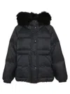 Yves Salomon Black Puffer Jacket In Black