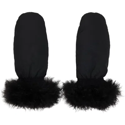 Yves Salomon Black Trim Mittens