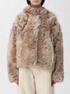 Yves Salomon Fur Coat  Woman Color Beige In Sand