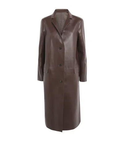 Yves Salomon Bonded Lambskin-wool Tailored Coat In Brown