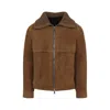 Yves Salomon Suede Finish Down Jacket With Buttoned Cuffs In Multi
