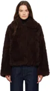 Yves Salomon Jacke Aus Shearling In Brown