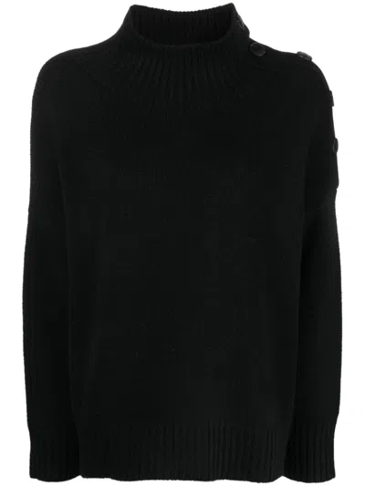 Yves Salomon Button-detail Knitted Jumper In Schwarz