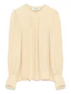 Yves Salomon Button-embellishment Blouse In Yellow