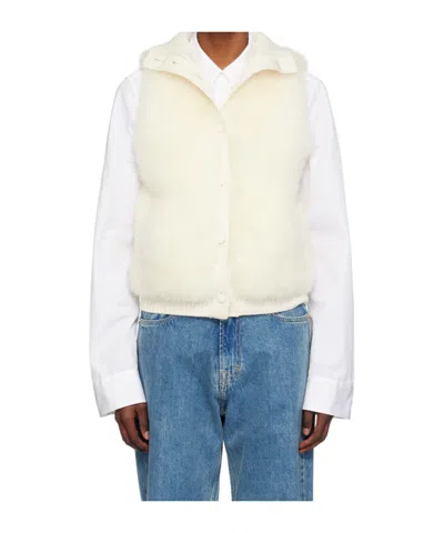 YVES SALOMON BUTTON RIBBED DETAIL VEST