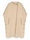 Yves Salomon Buttoned Cape In Neutral