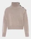 Yves Salomon Buttoned Wool-cashmere Sweater In Neutral