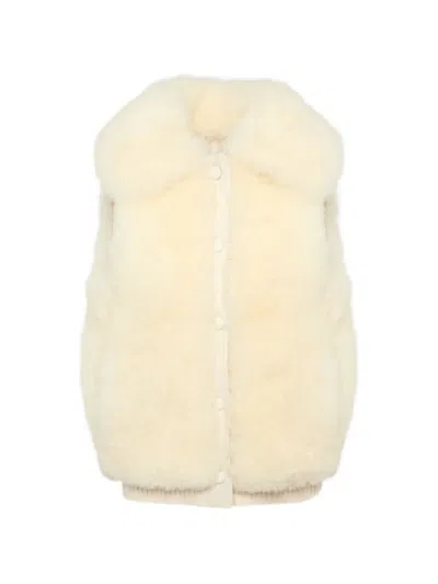 Yves Salomon Button-up Gilet In Neutral