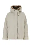Yves Salomon Coat With Fur Trim And Hood In Foam