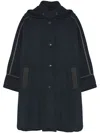 Yves Salomon Cashmere-blend Hooded Cape In Blue