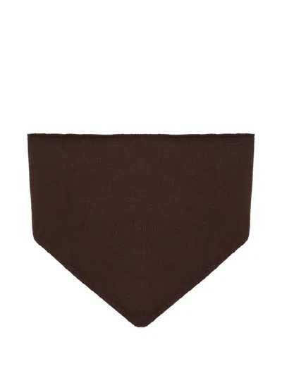 Yves Salomon Cashmere Knit Bandana In Brown
