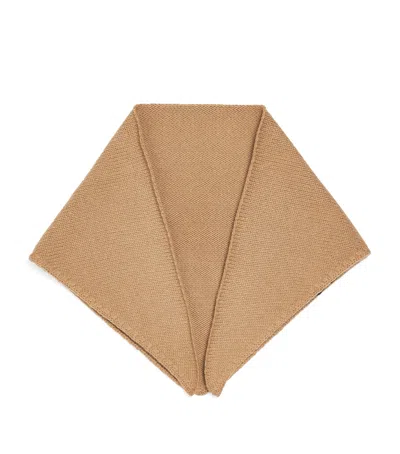 Yves Salomon Cashmere Knitted Bandana In Brown
