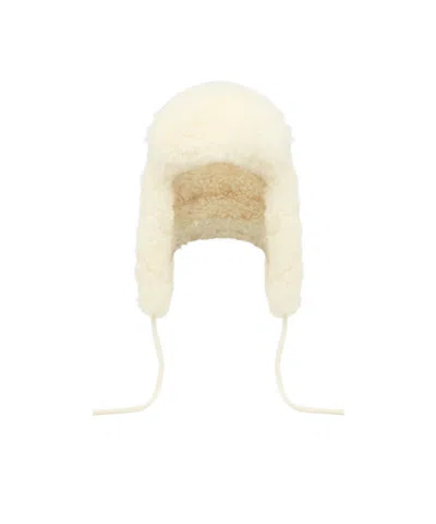 Yves Salomon Cashmere Lambskin Shearling Ushanka In Yellow