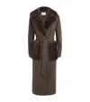 Yves Salomon Cashmere-mink Belted Long Coat In Multi