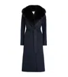 Yves Salomon Cashmere-wool Wrap-around Coat In Blue