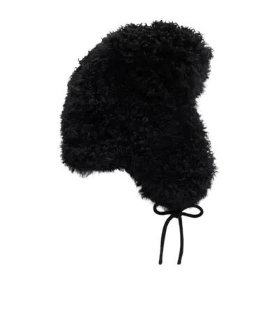 Yves Salomon Chapka Shearling Hat In Black