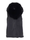 Yves Salomon Black Padded Vest Frontal Buttons Closure In Black