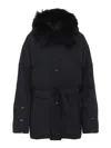 Yves Salomon Polyester Down Jacket In Black