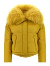 Yves Salomon Fur Insert Down Jacket Puffer Jackets Yellow In Yellow