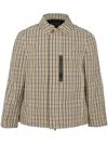 Yves Salomon Check-pattern Leather-detail Jacket